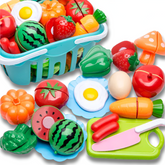 Cutting Play Food Toy — Pretend Fruit & Vegetables Set (Cutting Kit for Toddlers & Preschoolers)